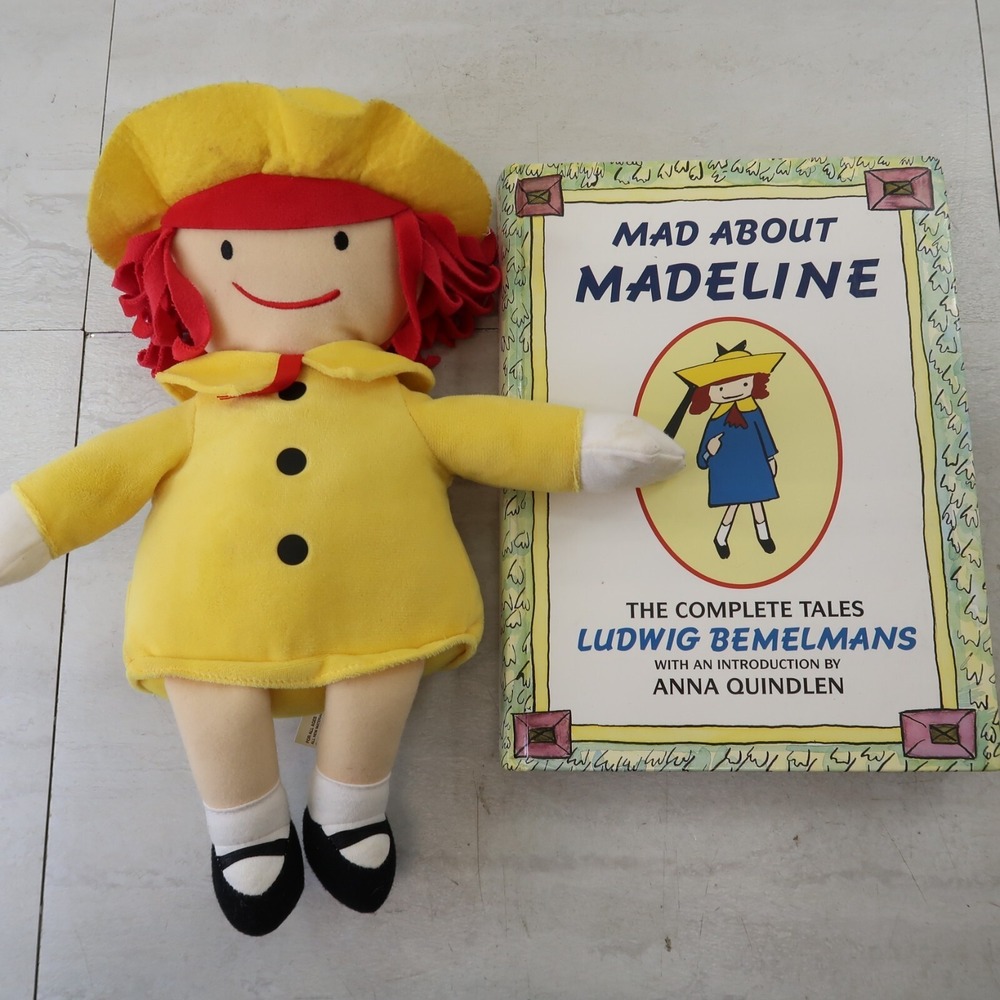 Madeline‎ Plush Doll Toy 14" Yellow Dress & book collection Ludwig Bemelmans